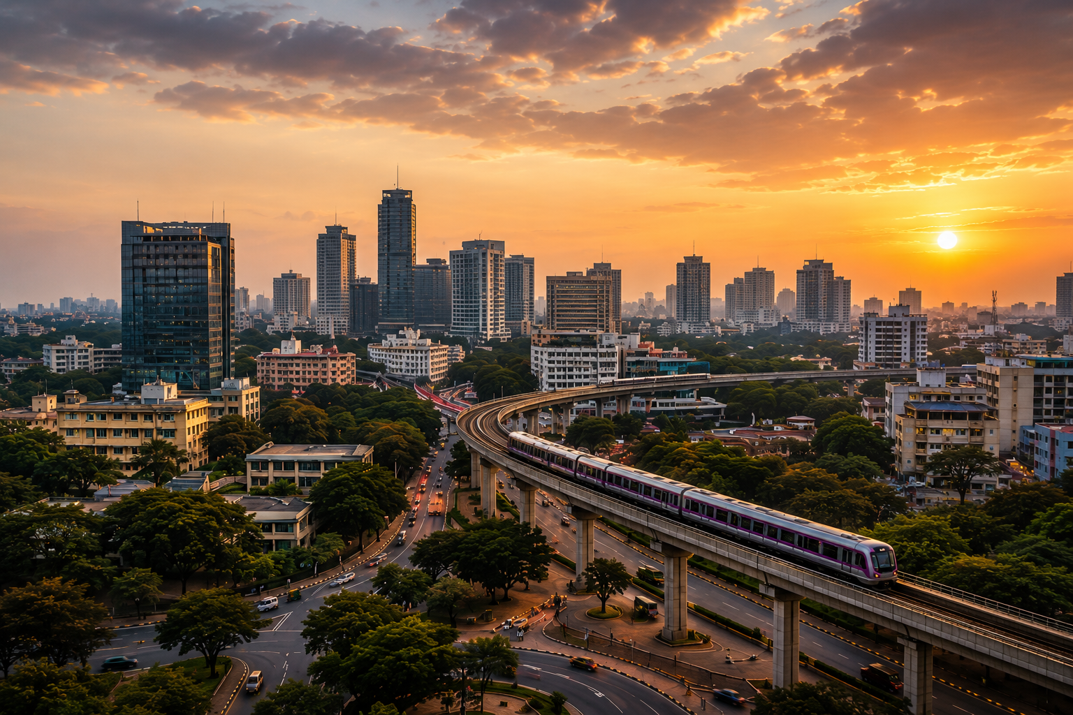 Aerial view of Bangalore city